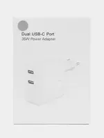 Адаптер питания с двумя портами USB-C мощностью 35 Вт. для быстрой зарядки Apple, Android
